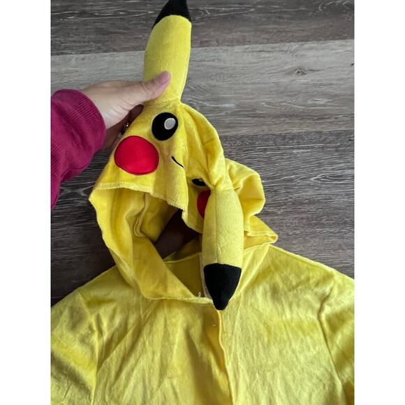 Pokemon Pikachu Boy Costume halloween size M 8-10 yrs bodysuit yellow hoodie - Picture 9 of 11